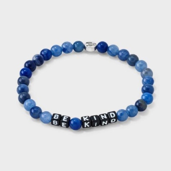 Little Words Project Men's Be Kind Beaded Bracelet - Size M/L - Blue - NWT - Picture 2 of 7